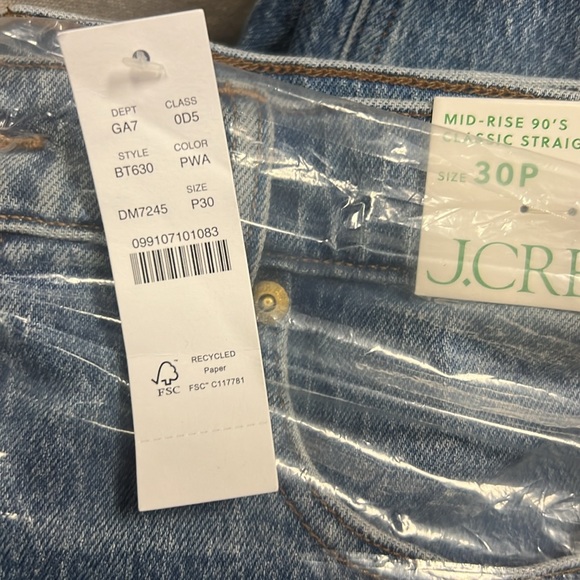 J Crew jeans, petite size 30 mid-rise 90s classic straight fit, pheasant wash - Picture 9 of 9